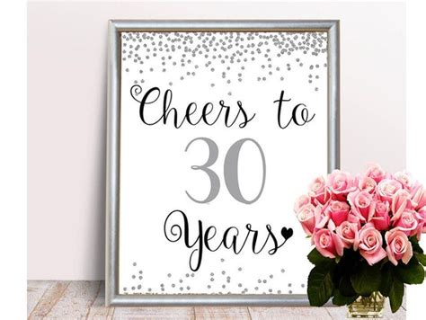 Cheers To 30 Years 8x10 11x14 30th Birthday Sign 30th Etsy