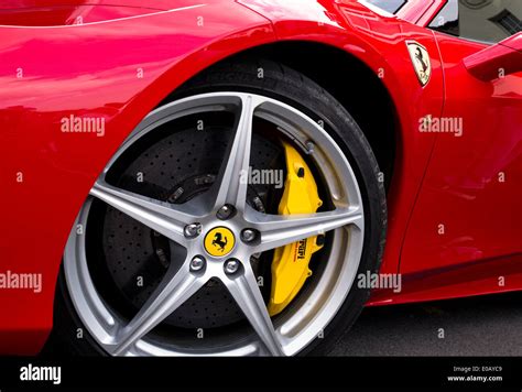 Ferrari 458 Italia Wheel Showing Brake Caliper Stock Photo Alamy