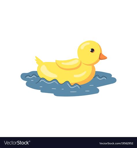 Giant Yellow Duck Floating On Water Cartoon Vector Image