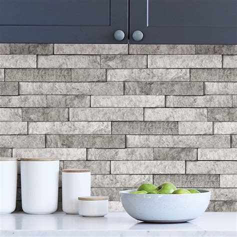 Grey Stone Peel And Stick Backsplash Peel N Stick Backsplash Kitchen Backsplash Designs