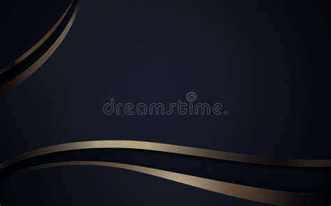 Abstract Royal Blue Smooth Geometric Shape With Golden Lines Background