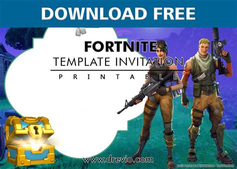 printable fortnite games birthday invitation templates drevio