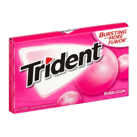 Trident Sugar Free Gum Value Pack Bubblegum Flavor 14 Sticks 12 Pack