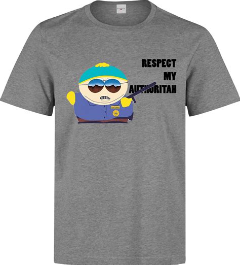South Park Cartman Respect My Authoritah Funny Top Men Clothing Top