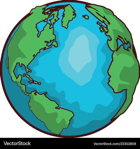World Map Globe Cartoon Royalty Free Vector Image