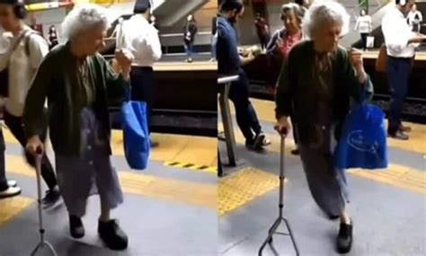 جميلة جدا عجوز ترقص على موسيقى التانجو داخل محطة قطار تخطف قلوب المتابعين فيديو المصري لايت