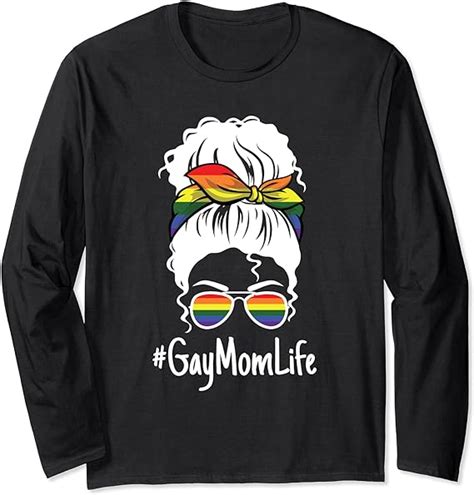 gay mom life rainbow pride flag lgbt q ally mama mother long sleeve t shirt uk clothing