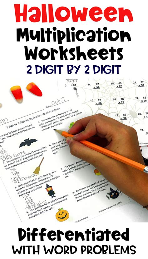 Halloween Math Is Fun For Kids With These Printable 2 Digit By 2 Digit