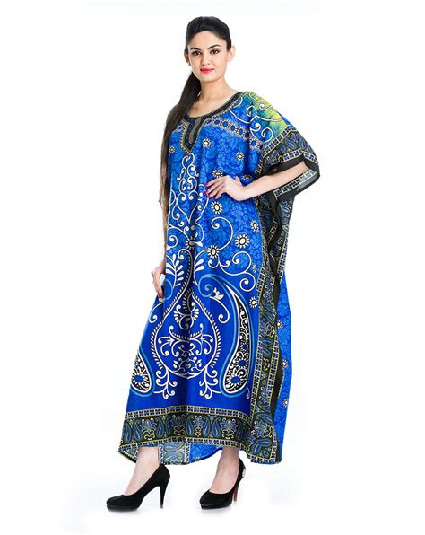 Royal Blue Kaftan Dresses For Women Paisley Plus Size Caftans Dress For