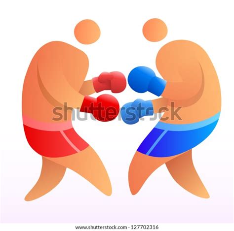 Two Boxers Fight Stylized Vector Illustration Vector De Stock Libre