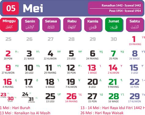 Download Kalender 2023 Mei Lengkap Dengan Tanggal Merah Wuku Dan Hari