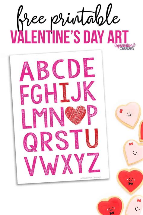 Valentines Day Art Printable For Kids To Make With The Alphabet And Hearts