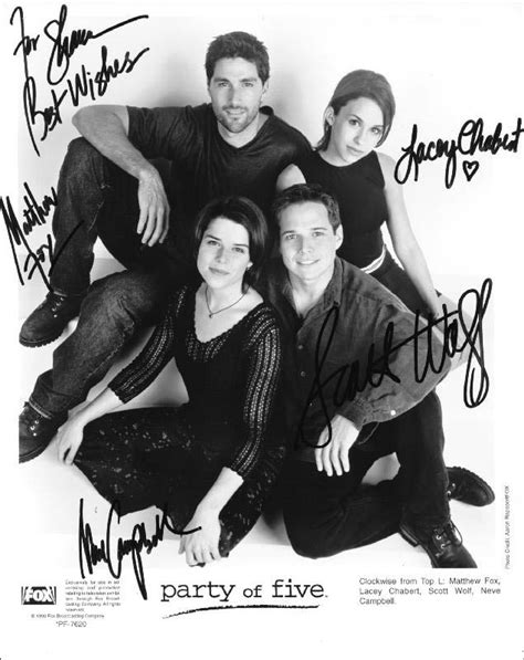 Party Of Five Tv Cast Autographed Inscribed Photograph Circa 1998 Co