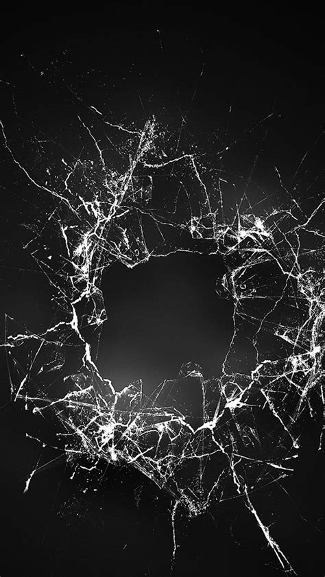 Crack Glass Dark Bw Texture Pattern Iphone Wallpapers Free Download