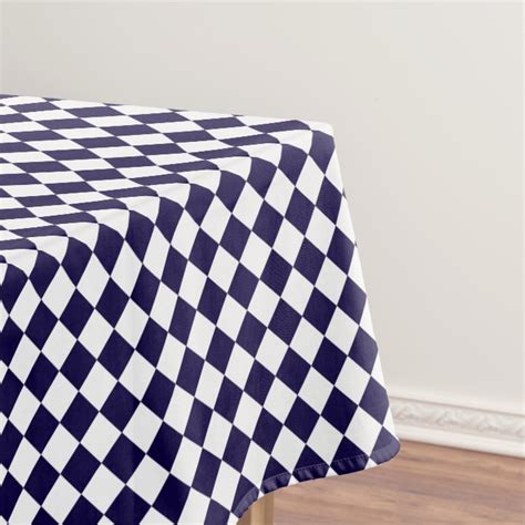 Blue White Checkered Modern Pattern Home Decor Tablecloth Uk