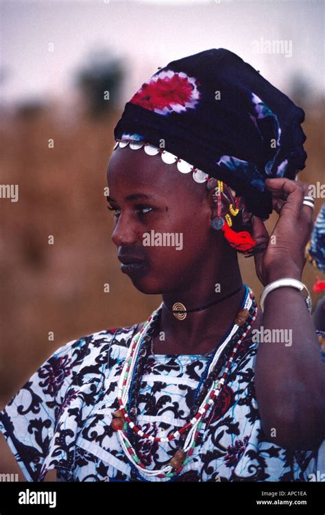 Peul Fulani Girl With Jewellery Northern Bandiagara Escarpment Mali