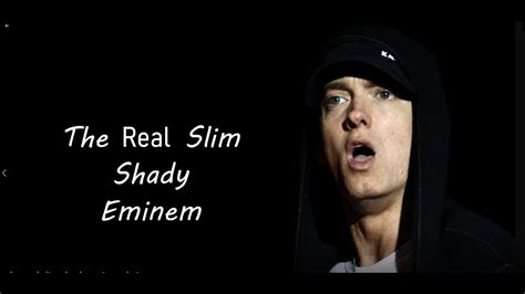The Real Slim Shady Eminem Lyrics Youtube