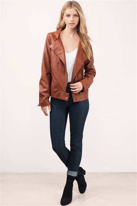 Shop in style with motorcycle jackets from leatherup. Trendy Camel Jacket - Moto Jacket - Hooded Jacket - Faux ...