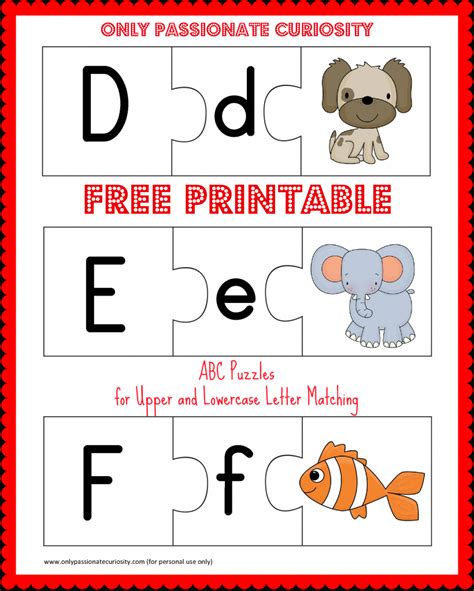 Free Printable Abc Puzzles Upper And Lowercase Letter Matching Free