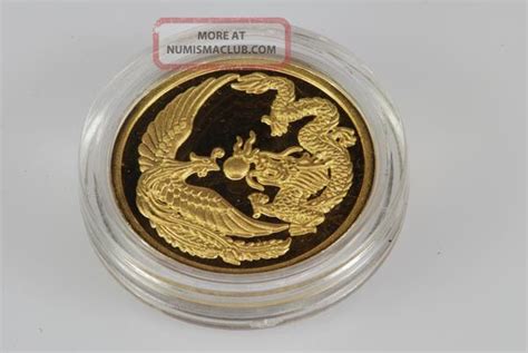 96 5 Pure 15 24 Gram Dragon And Phoenix Pure Gold Highly Collectibe Coin