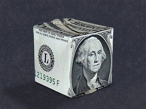 Money Origami Cube Dollar Bill Art
