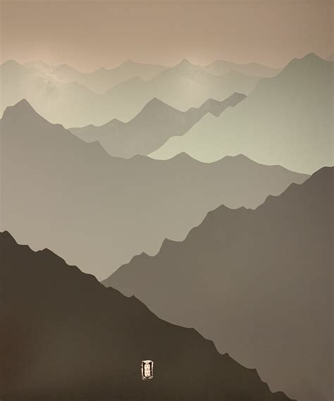 Nursery Ombré Mountain Mural Sage Green Black Grey Progression Hand Painted Mountain