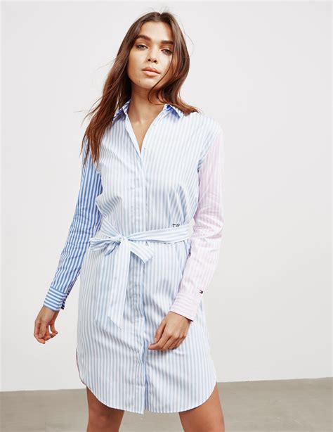 Tommy Hilfiger Essential Stripe Shirt Dress Blue Lyst
