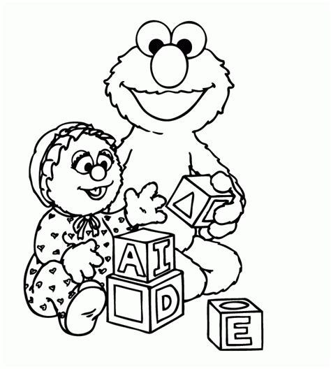 Sesame Street Elmo Coloring Pages Coloring Home