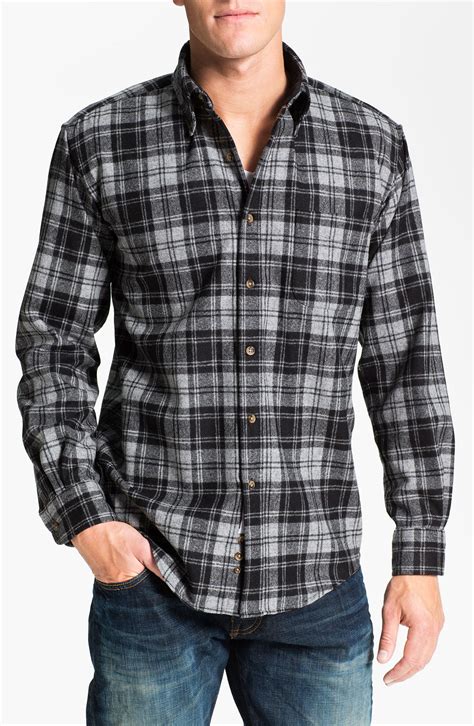 Pendleton Fireside Wool Plaid Flannel Shirt In Gray For Men Grey