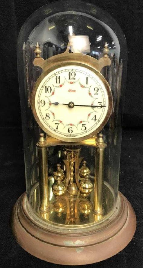 German Glass Dome Mantle Clock
