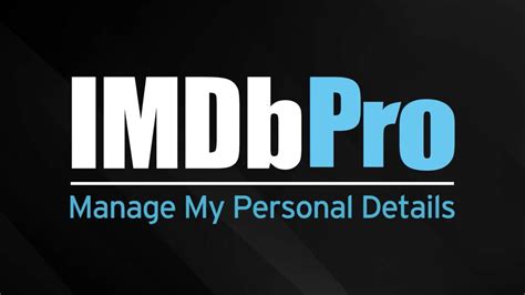 Imdb Tutorial How To Manage Your Personal Details On Imdbpro Youtube