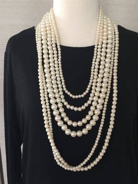 Sale Bib Necklace Layered Necklace Pearl Necklace Etsy Layered