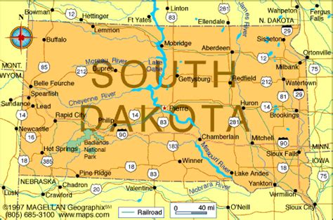 South Dakota Map Infoplease