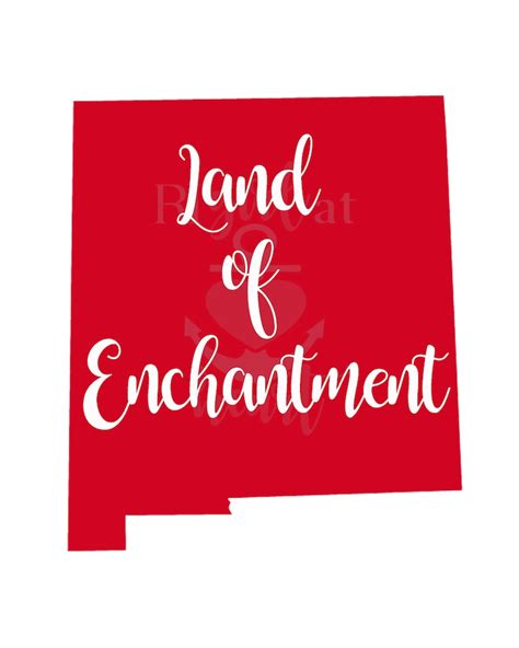 New Mexico State Nickname Land Of Enchantment Instant Etsy