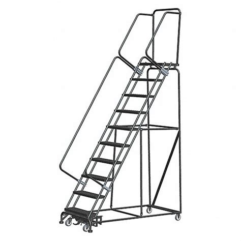 Ballymore Rolling Ladder 100 In Platform Ht 14 In Platform Dp 24 In