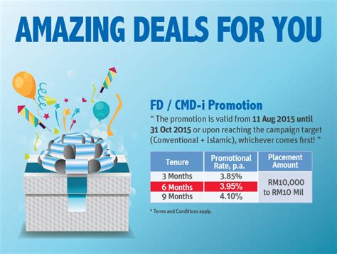 Enjoy the security of regular returns, partial withdrawal and overdraft facility in your golden years. RHB Fixed Deposit Promotion Pinjaman Peribadi
