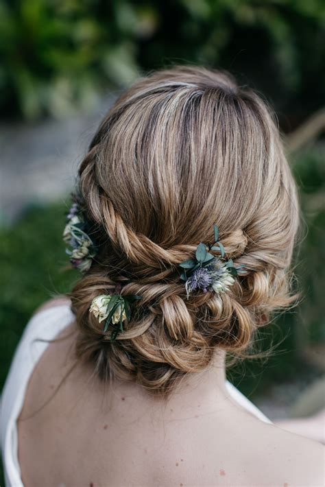 WEDDING HAIR Braids And Flowers Thistle Twisted Hair Up Do Twist