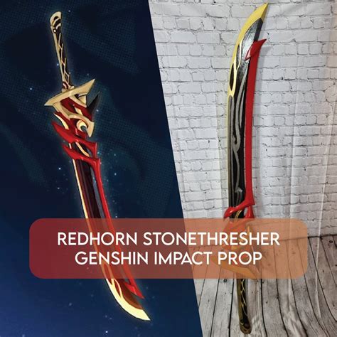 Redhorn Stonethresher Genshin Impact Weapon Cosplay 3d Print Arataki