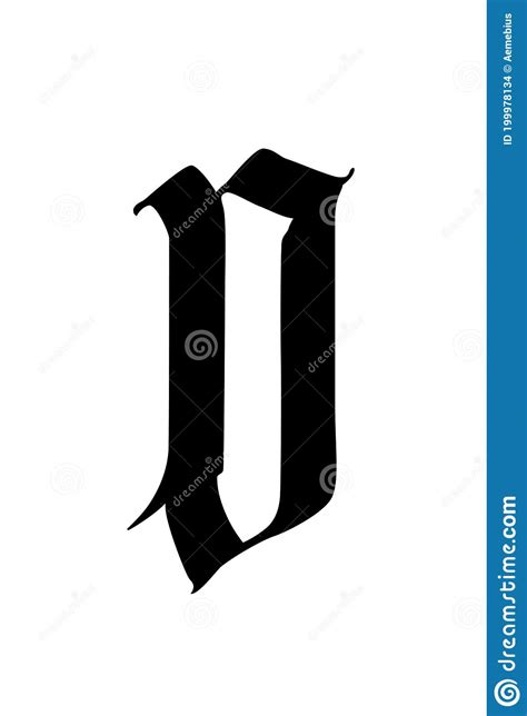 Letter O In The Gothic Style Vector Alphabet The Symbol Is Isolated