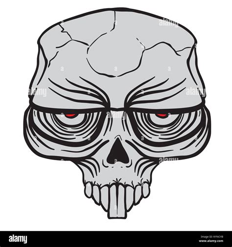 Alien Skull Cartoon Illustration Isolated On White Stock Photo Alamy