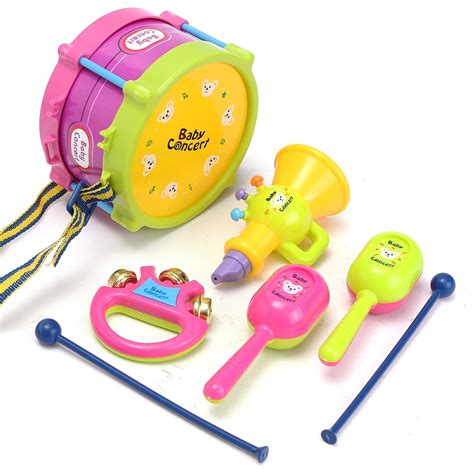 5pcsset Kids Toys Roll Drum Musical Instruments Band Kit Children Toy