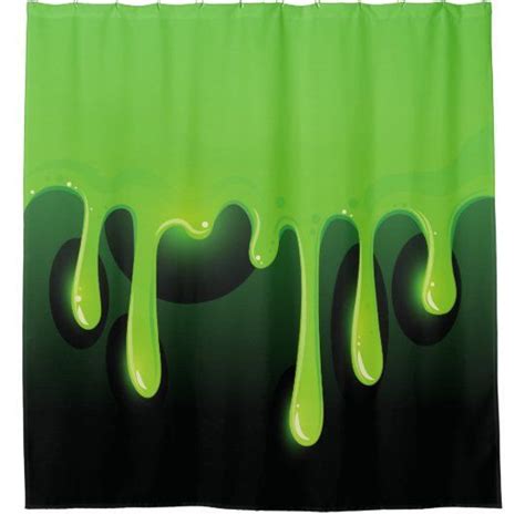 Green Slime Shower Curtain Zazzle Green Slime Curtains