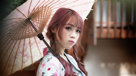 872795 4k Asian Umbrella Glance Braid Hair Hands Cute Rare Gallery Hd Wallpapers