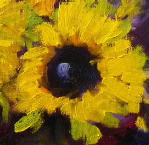 Sunflower Still Life Oil Painting Original On Canvas Small