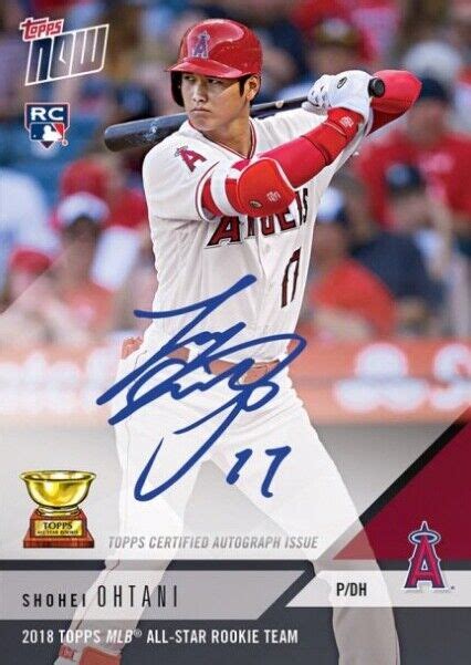 Shohei Ohtani Autograph On Card Rookie Of The Year 4699 Topps Now