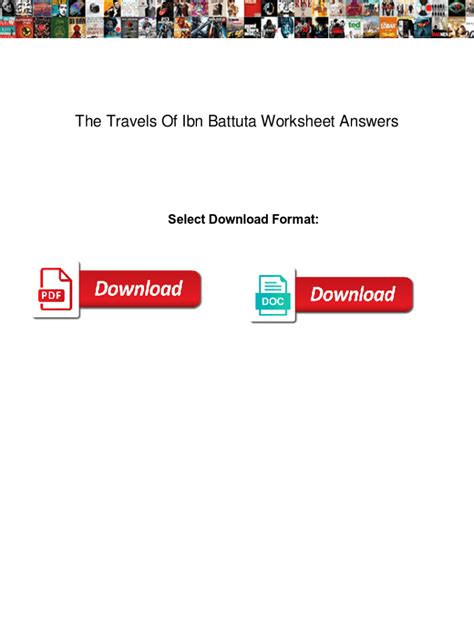 Fillable Online The Travels Of Ibn Battuta Worksheet Answers The