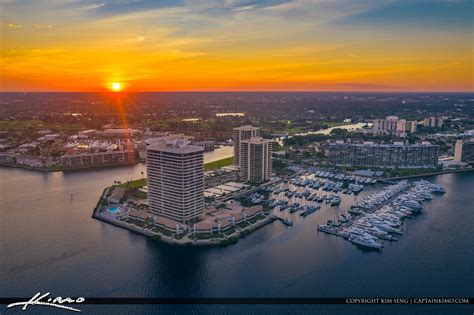 Old Port Cove Marina North Palm Beach Aerial Photography Sunset Hdr