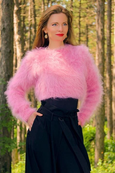 Gloriously Pink Fuzzy Sweater Mohair Sweater Summer Sweaters Pink
