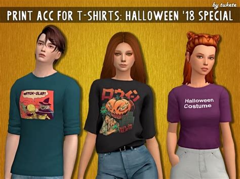 Acc Prints For T Shirts Halloween 2018 Special At Tukete Sims 4 Updates