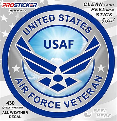 Amazon Com Prosticker V One United States Air Force Veteran Usaf Decal Automotive